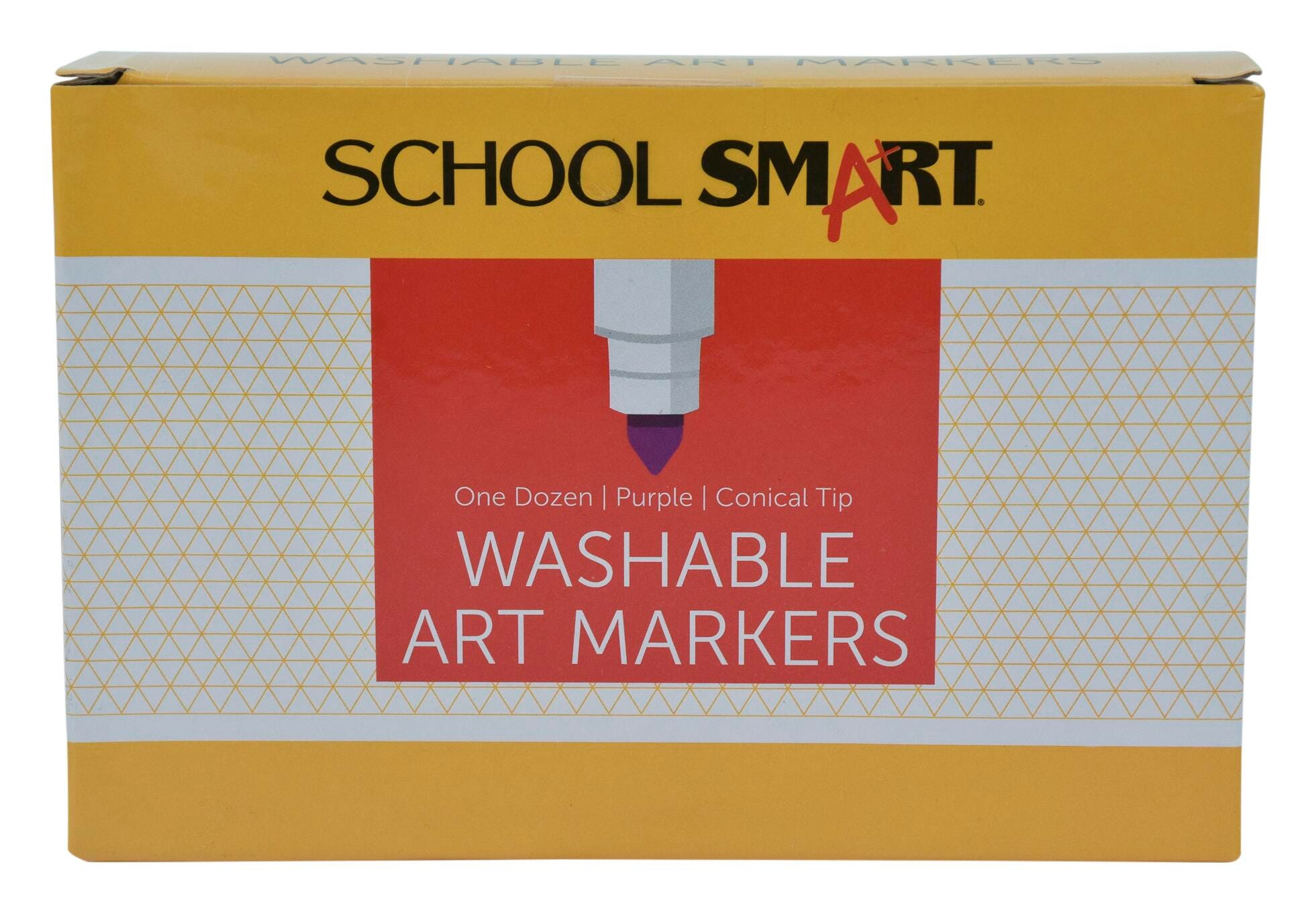 School Smart Washable Art Markers, Conical Tip, Purple, Pack of 12 2002984